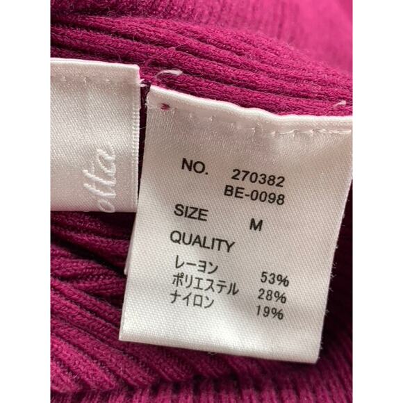 Women's Burgundy Soft Knit Mock-Neck Long Sleeve Pullover Sweater SZ M - Picture 10 of 10